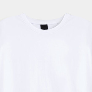 T-shirt blanc à manches courtes pour homme, coupe classique, col rond, décontracté, en jersey de coton, couleur unie - Product Image 6