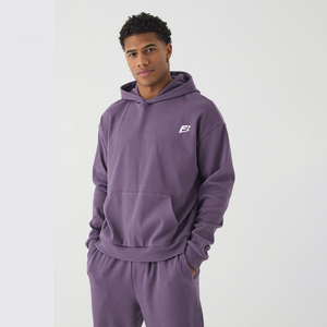 Sweat-shirt thermique surdimensionné personnalisé en tissu côtelé, à épaules tombantes, coupe ample, doublé, design hiver, épais, 100 % coton molletonné - Product Image 1