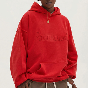 Men Relaxed Oversized <b>Hoodie</b> Heavyweight Brushed Fleece Hooded Sweatshirt Urban Casual Streetwear Daily Comfort - Product Image 3