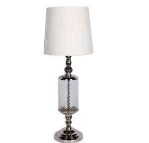 Silver Side Table Lamp with Wire Fabric Shade Table Lamp Floor Lamp Indoor <b>Lighting</b> Smart <b>Lighting</b> Moon - Product Image 1