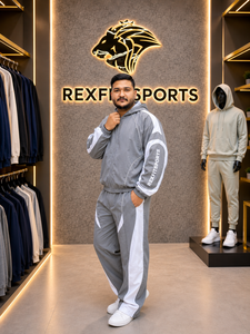 REXFIT SPORTS Custom <b>Nylon</b> <b>Tracksuit</b> <b>Men</b> Gray Windbreaker Jacket Pants Set Lightweight Sportswear Streetwear Jogger <b>Tracksuit</b> - Product Image 4