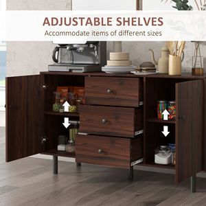 Credenza Rustica Marrone Retrò, Mobile Buffet da Cucina, Tavolo Bar Caffè Fatto a Mano per Villa, Agriturismo o Magazzino - Product Image 5