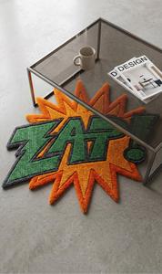 ZAP! de Estilo Cómico Único y Moderno Alfombra Antideslizante de Lana Hecha a Mano, Diseño Pop Art Colorido para Decoración de Dormitorio y Sala de Estar - Product Image 2