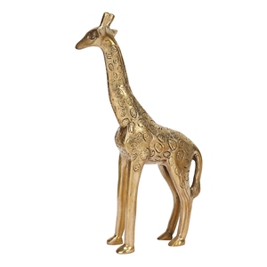 Statue de girafe en métal massif de qualité supérieure, sculpture décorative pour salon moderne, table console et bureau - Product Image 3