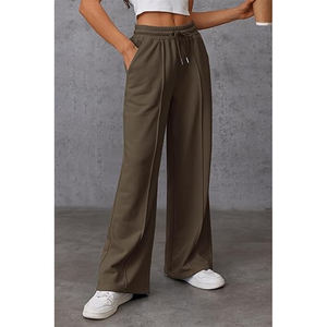 Pantalon de survêtement évasé pour femmes grandes tailles, prix de gros, 100% coton, matière respirante et douce, vente en ligne, pantalon de survêtement évasé pour femmes - Product Image 4