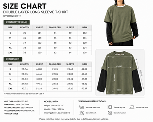 T-Shirts Homme Personnalisés à Manches Longues Double Épaisseur | Logo Avant Coupe Oversize Style Urbain Tendance | T-Shirts Coton OEM pour Commandes en Gros - Product Image 2
