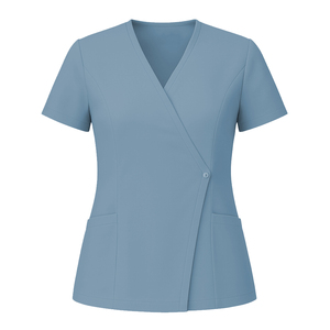 Chemises d'uniforme médical pour femmes, col en V, avec 2 poches latérales, confortables, durables, extensibles, pour hôpital - Product Image 3