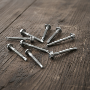 Tornillos autorroscantes de cabeza hexagonal con arandela metálica integrada, clase 8 (métricos/pulgadas), rosca profunda y gruesa, de acero al carbono galvanizado - Product Image 4