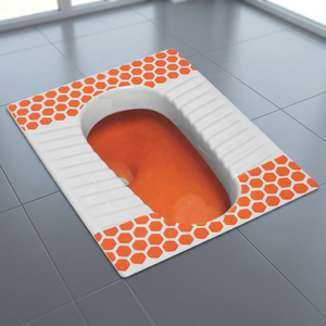 Modern Asian Red Double Color <b>Ceramic</b> Squatting <b>Pan</b> WC Toilet Orissa Art Design Sanitary Ware Factory Export Quality - Product Image 3