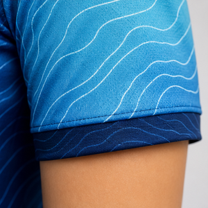 Polo Deportivo Personalizado para Mujer con Estampado Topográfico Azul Aqua, de Secado Rápido, Transpirable, Manga Corta, Uniforme para Golf y Tenis WPS-0701 - Product Image 5