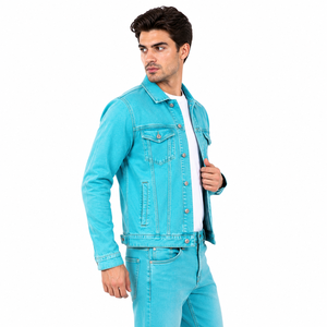 Veste en jean d'hiver pour homme, look décontracté intemporel, tissu en jean robuste, structure classique, confortable à porter au quotidien, respirant - Product Image 2