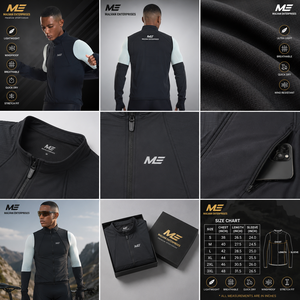 Veste de cyclisme légère pour homme de haute qualité, imperméable et coupe-vent en nylon 2-en-1, 6 poches, respirante, pour vélo de route et VTT - Product Image 6
