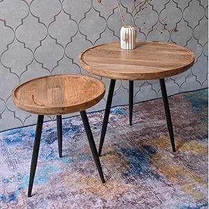 Table basse de salon de style premium avec plateau massif et pieds rectangulaires en bois de manguier robustes - Product Image 2