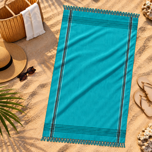Collection Premium : Serviette Kikoy en coton de qualité supérieure pour usage polyvalent, serviette de plage Kikoy, exportateur en Inde. - Product Image 3