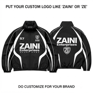 140 GSM Polyester Taslan Hooded Windbreaker <b>Jacket</b> <b>White</b> Red Blue Panel Custom Printed Embroidered Logo - Product Image 2