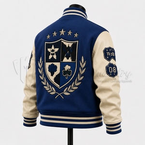Chaqueta Varsity Personalizada con Cuerpo de Lana y Mangas de Cuero, Chaqueta Bomber de Béisbol, Fabricante Mayorista OEM ODM - Product Image 5