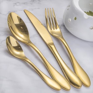 Ensemble de couverts personnalisables en acier inoxydable miroir, fourchettes et cuillères métalliques chaudes, pour usage en restaurant - Product Image 2