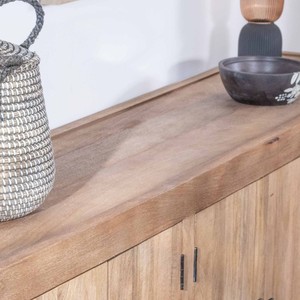 Vandana Crystal Surface 4-door <b>sideboard</b> in solid mango wood 130cm Maestro - Product Image 4