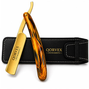 Navaja de Afeitar Clásica de Acero Inoxidable para Salón, de Corte Recto, Multiusos - Product Image 1