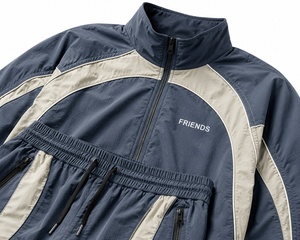 Hot Sale Customized Winter Solid Windbreaker <b>Tracksuit</b> Men Regular Fit High Street Style Eco-Friendly Breathable - Product Image 2