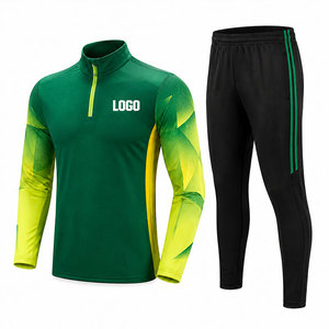 Conjunto de Chándal de Fútbol Unisex de Alta Calidad para Entrenamiento, con Logotipo Personalizado, Chaqueta y Pantalón de Fútbol Transpirables de Color Liso con Media Cremallera, Venta al por Mayor OEM - Product Image 5