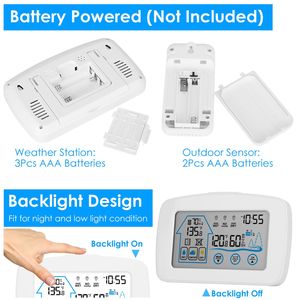 <b>Wireless</b> Indoor/Outdoor 196FT Range Weather Station Clock Thermometer <b>Sensor</b> for <b>Temperature</b> Monitor Air Quality Monitor - Product Image 6