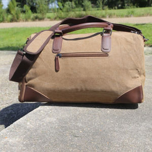 กระเป๋าเดินทางผ้าใบหนัง OEM ผู้ผลิตส่งออก กระเป๋าเดินทางกันน้ำสำหรับวันหยุดสุดสัปดาห์ รุ่น LCTB-0074 - Product Image 3