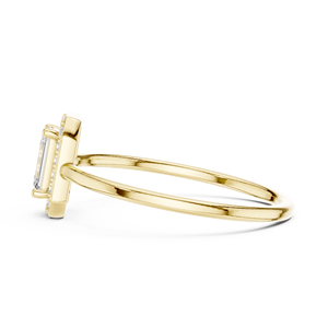 Bague Halo en Or Jaune Luxe avec Émeraude Taillée pour Femme – Élégante pour Fiançailles, Mariage, Anniversaire – Bijou Tendance, Idée Cadeau - Product Image 5