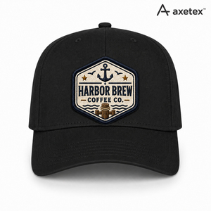 <b>Black</b> <b>Baseball</b> <b>Cap</b> With Harbor Brew Coffee Co Embroidered Patch Unisex Casual Hat 100% Cotton Breathable Four Seasons - Product Image 1