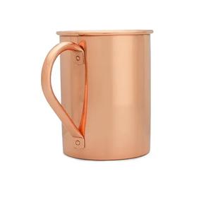 Ensemble de 2 tasses rondes en cuivre martelé et acier inoxydable, 100% cuivre massif pur, 16 oz, pour l'eau et les cocktails - Product Image 4