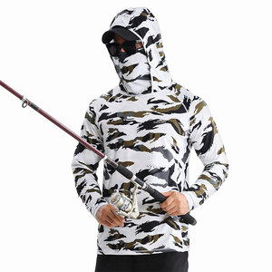 Chemise de pêche à manches longues pour homme, camouflage, avec capuche, protection anti-UV UPF 50, pull-over - Product Image 1