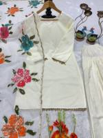 Nouvelle collection de créateurs modernes pour femmes : Ensemble Salwar Kameez Farshi en soie romaine, entièrement cousu, prêt-à-porter, idéal pour les fêtes, livraison rapide