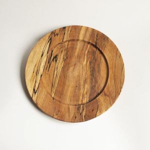 Eco Friendly Wooden Round <b>Plate</b> Handmade Decorative Serving Tray for Kitchen Dining Table Restaurant Cafe Catering and Home - Product Image 3