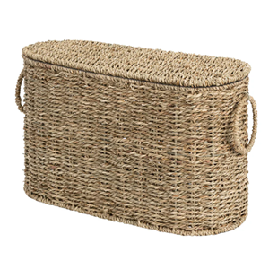 Handwoven Seagrass Toilet <b>Paper</b> Basket with Lid, Natural Seagrass Bathroom Organizer & Storage Box Eco-Friendly From Vietnam - Product Image 3