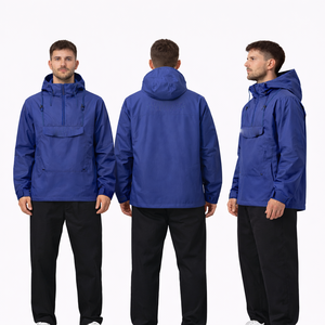 Custom <b>Men</b> <b>Jacket</b> Hooded <b>Pullover</b> Windbreaker Front Pocket Waterproof Lightweight Outdoor Streetwear Wholesale Supplier USA - Product Image 2