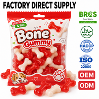 Bonbons gélifiés personnalisés en forme d'os, saveur fruitée acidulée et sucrée, doux, halal, vente en gros d'usine, OEM, marque privée, TIK TOK, présentoir en vrac