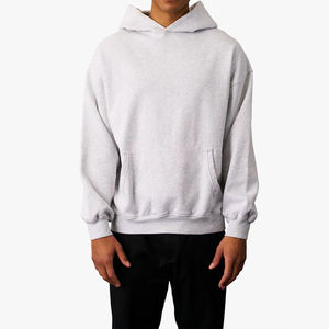 Sudadera con Capucha Gris para Hombre, Color Sólido, Felpa de Algodón, Corte Regular, Casual, con Bolsillo, Manga Larga, Estampado 3D, Antiencogimiento, para Otoño - Product Image 3