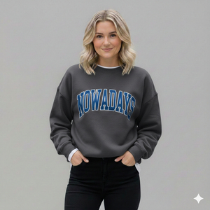 Nouveau Sweat-shirt Femme Hiver Oversize à Manches Longues Imprimé Col Montant 100% Coton Mélangé Épaules Tombantes OEM/ODM - Product Image 5