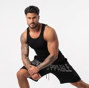 Shorts de sport amples pour hommes avec strass, 100 % polyester polaire, pour entraînement intensif, respirants - Product Image 4