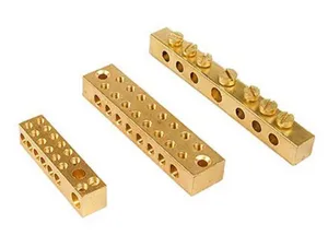 Bloc de distribution électrique industriel robuste en laiton, connecteur à 3 bornes de type goujon pour le contrôle des machines - Product Image 2