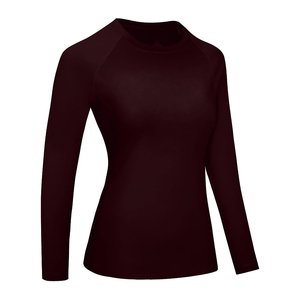 Camiseta deportiva de manga larga para mujer, de secado rápido, para primavera/verano, cuello redondo, informal, ajustada, de algodón. - Product Image 1