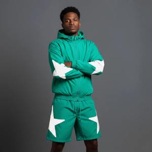 Ensemble décontracté d'été pour homme : survêtement deux pièces (hoodie et short) 100 % coton, grandes tailles, couleur unie, avec logo personnalisé imprimé - Product Image 5
