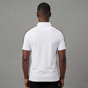 Camiseta Deportiva Blanca de Manga Corta para Hombre TERZO SPORTS, con Ribete Rojo en Contraste, Logotipo Frontal, Corte Regular, Estilo Casual, Tela Piqué, Venta al Por Mayor - Product Image 5