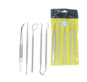 Instruments dentaires en acier inoxydable : Miroir dentaire, Pince, Sonde, Détartreur avec poignée moletée, certifiés CE - Product Image 2