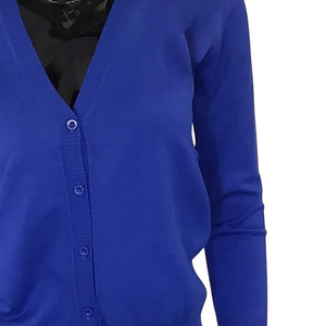Cardigan en polaire unisexe Zeta bleu roi à col en V, style universitaire Soro personnalisé, pull à manches longues boutonné, décontracté pour l'hiver - Product Image 5