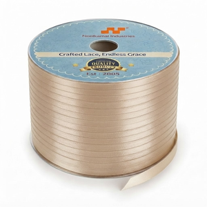 6mm Rose Gold Single Face Satin <b>Ribbon</b> Customizable Manufacturer 350 Meter Roll for Wedding Favors Jewelry Gift Packaging Retail - Product Image 1