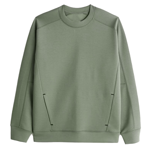เสื้อสเวตเชิ้ตคอกลมสีพื้นแบบถักสำหรับผู้ชาย สไตล์ลำลอง ใส่ได้ในฤดูใบไม้ร่วง ทรงปกติ มีกระเป๋า - Product Image 1