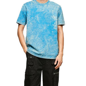 Men's <b>Tie</b>-Dye O-Neck Short Sleeve Regular Fit Casual T-Shirt <b>Knitted</b> Fabric 100% Cotton - Product Image 2