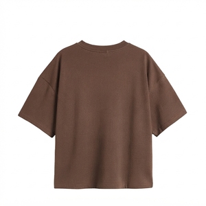 Haut court à manches courtes pour femme, col rond décontracté, vêtements basiques, fournisseur de vêtements personnalisés - Product Image 6