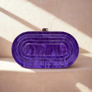Personalized Handmade Custom Color <b>Purple</b> Resin Oval Shape Artistic Home Decoration Resin Evening Bag By UO INDIA - Product Image 5
